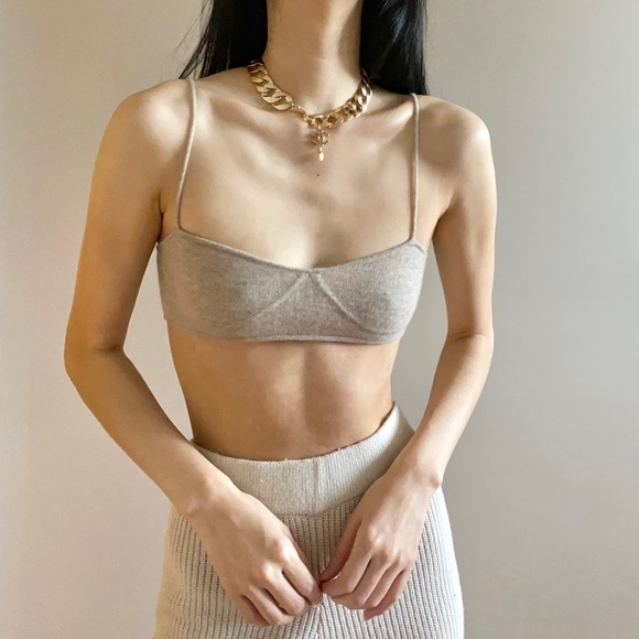 Zara cashmere bra top and briefs matching SET - Picture 2 of 8